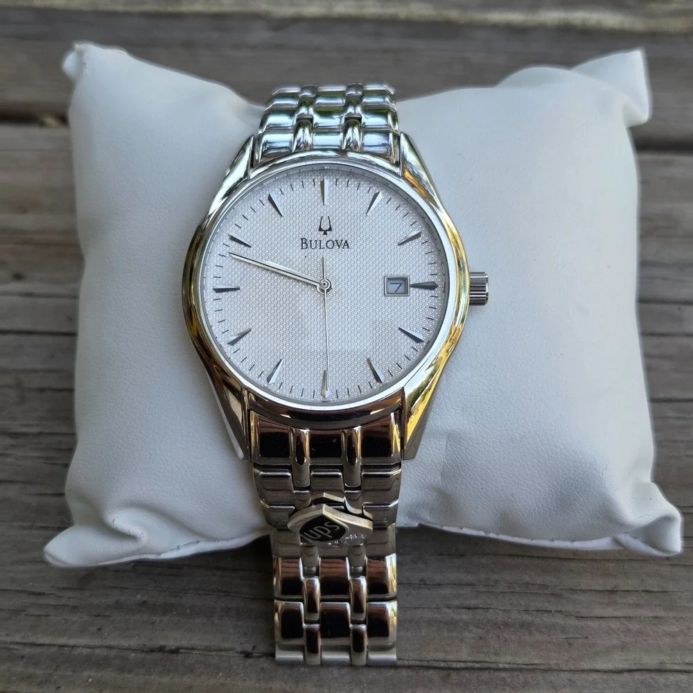 United Parcel Service BULOVA Men's Watch Stainless Steel 2 Diamond UPS Store EUC